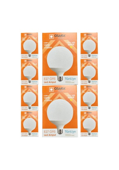 15w 100w 3000k E27 G95 Led Ampul, Gün Işığı, 10 Adet Diğer