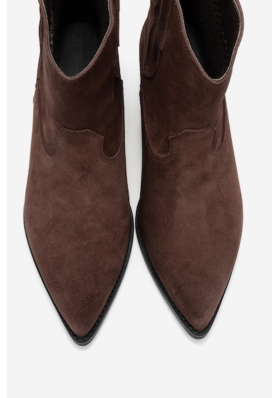 Luvishoes Luvi Shoes Elıa Kahverengi Süet Hakiki Deri Kadın Western Bot Kahverengi