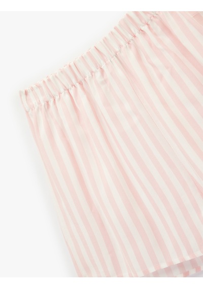 Koton Beli Lastikli Viskon Çizgili Pijama Altı Pınk Strıpe 6slk80006mw Pembe Çizgili