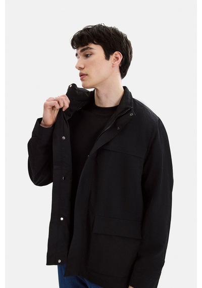 Back And Bond Siyah Regular Fit Uzun Ceket Çok Renkli