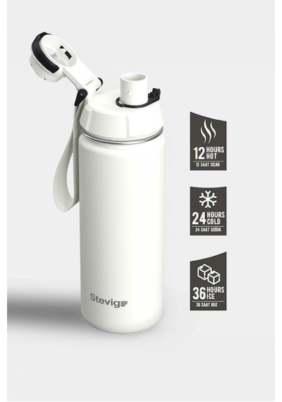 Stevig 1 Hand Leak-proof Sızdırmaz Çelik Termos 500 Ml Star Whıte St-220