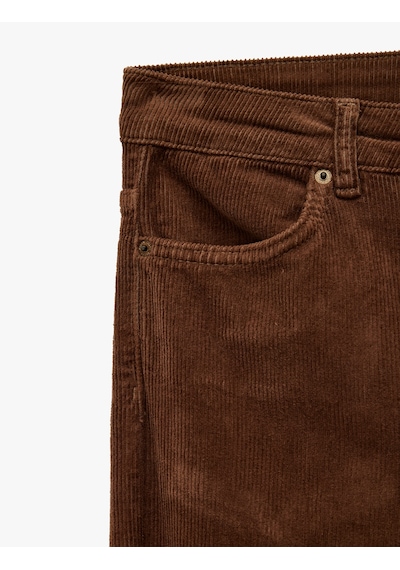 Koton Dar Kesim Düğmeli Cepli İspanyol Paça Kadife Pantolon - Flare Jeans Kahverengi 6wal40029mw Kahve Koton Dar Kesim Düğmeli Cepli İspanyol Paça Kadife Pantolon - Flare Jeans Kahverengi 6wal40029mw Kahve