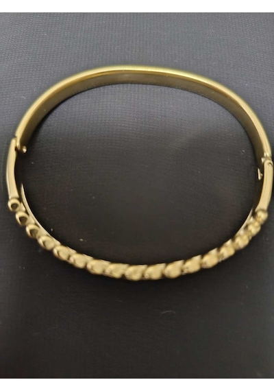 Kadın Gold Renk Antialerjik Çelik Taşlı Modern Tasarım Kelepçe Altın