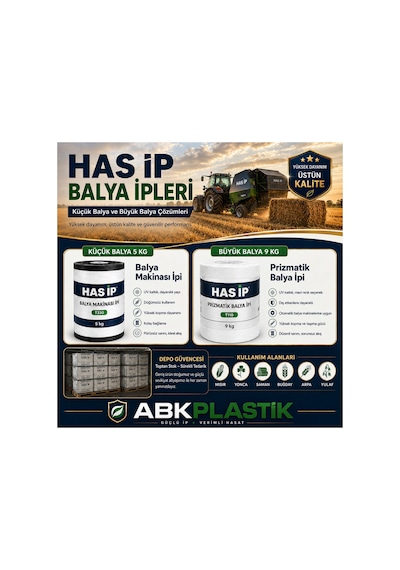 Abk-hasıp-t110-9kg Has İp Prizmatik Büyük Balya İpi 9 Kg T110 Abkplastik