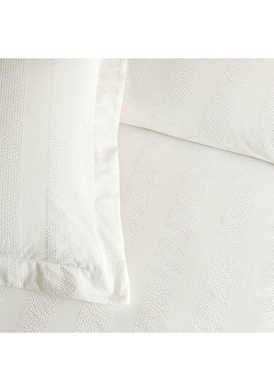 Linens White Collection Gracine Uc Pamuk Jakar Çift Kişilik Nevresim Takımı Beyaz Beyaz