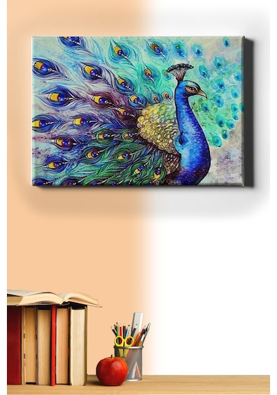 Webstyle Bereket Tavus Kuşu Sayılarla Boyama Seti Kasnaklı 40x50 Cm