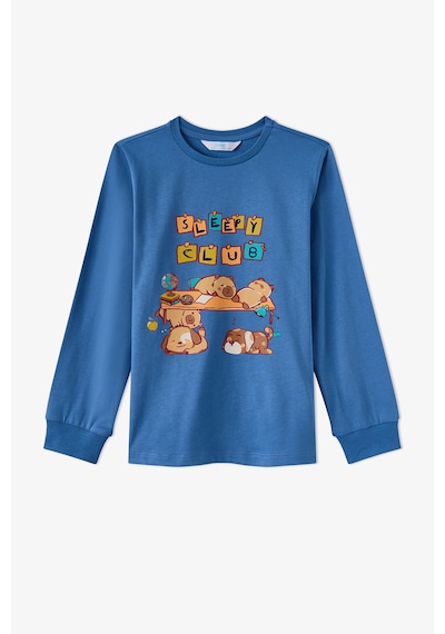 Penti Erkek Çocuk Mavi Sleepy Club Uzun Kollu Pamuklu 2li Pijama Takımı