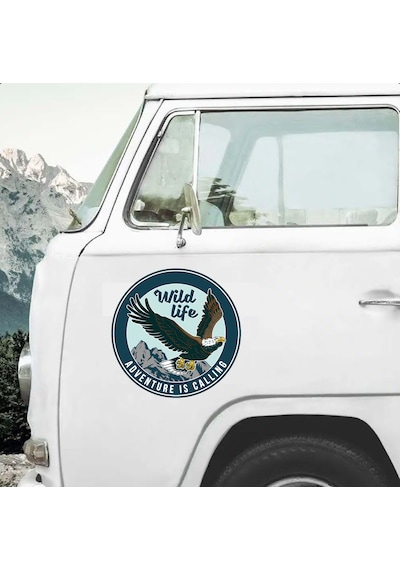 Kartal Vahşi Hayat Adventure Sticker - 4x4 Off Road Kamp Doğa Sticker- Araba Oto Cam Karavan Motosiklet Sticker - 02022 20x20 Cm