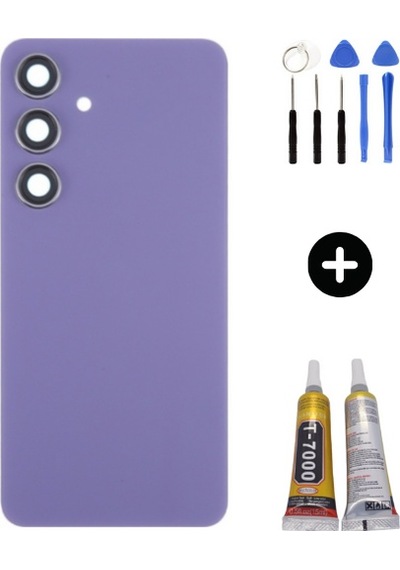 Samsung S24 Sm-s921 Uyumlu Arka Pil Kapağı Mor + Montaj Seti Çok Renkli