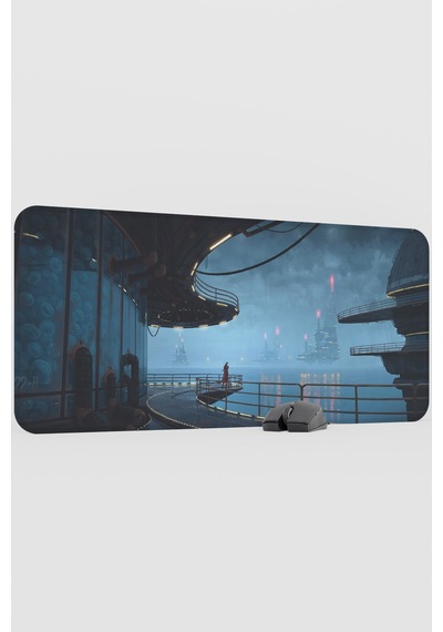 Dijital Okyanus Gemi V1 90x40 Xxl Gaming Kauçuk Kaymaz Taban Mouse Pad Fare Altlığı