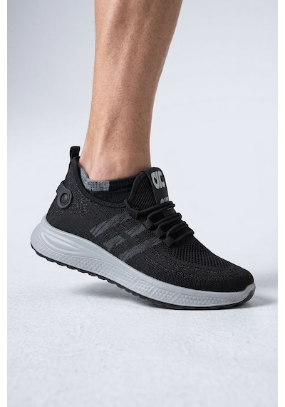 Letao Alaard Erkek Triko Hafif Bağsız Koşu Yürüyüş Günlük Sneaker Spor Ayakkabı Siyah