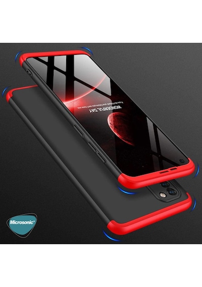 Microsonic Samsung Uyumlu Galaxy M51 Kilif Double Dip 360 Siyah Kirmizi 465254721