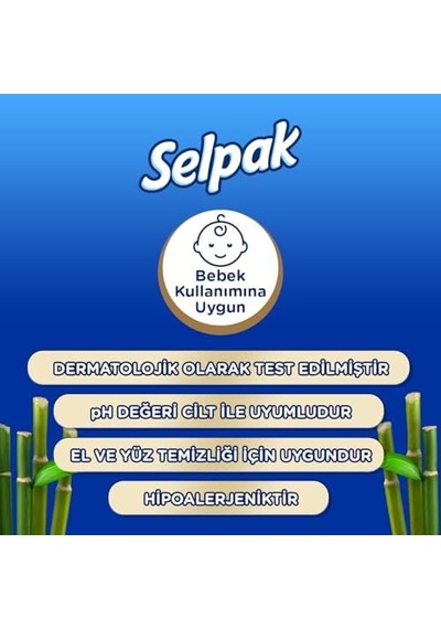 Organik Bambu Badem Sütlü Islak Mendil 1x50