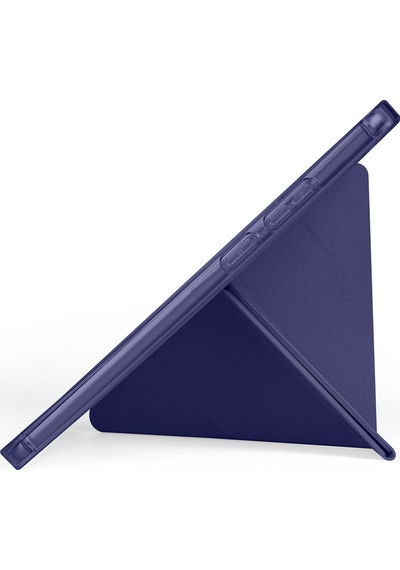 Maks Technology Lenovo Tab One 8.7 Tb-305fu Kılıf Mkst Tri Folding Kalem Bölmeli Standlı Kılıf - Lacivert Tablet Kılıfı