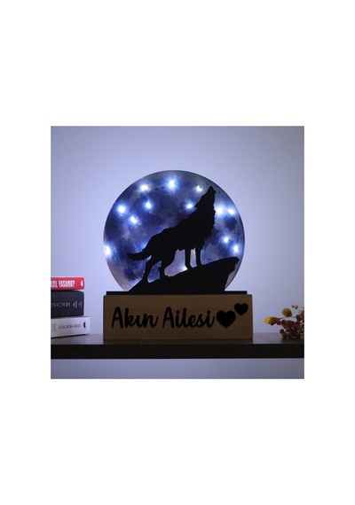 Led Işıklı Pleksi Dolunay Kişiselleştirilebilir Dekoratif Biblo Ursula Kurt Anahtar Askılığı Mavi - 737202186