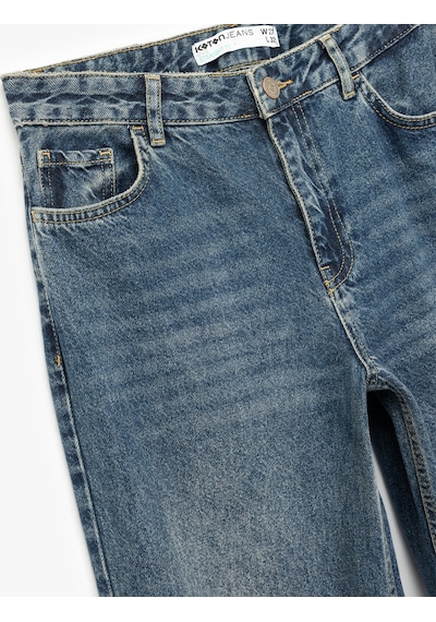 Koton Pamuklu Düz Kesim Düz Paça Jean Pantolon - Straight Jeans Koyu İndigo 6wal40006md Dark Indigo Koton Pamuklu Düz Kesim Düz Paça Jean Pantolon - Straight Jeans Koyu İndigo 6wal40006md Dark Indigo