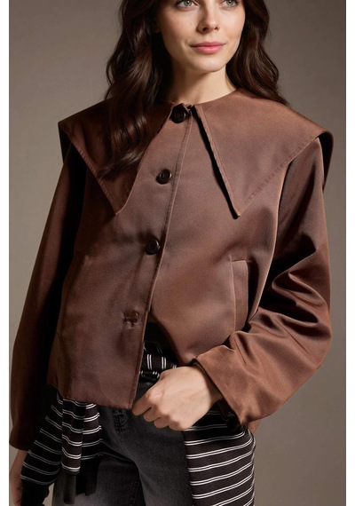 Defacto Relax Fıt Gabardin Trençkot H2393ax26spbn192 Kahve-bn192
