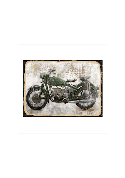 Bedeko Retro Motosiklet Desenli Mdf Tablo 50cm X 70cm
