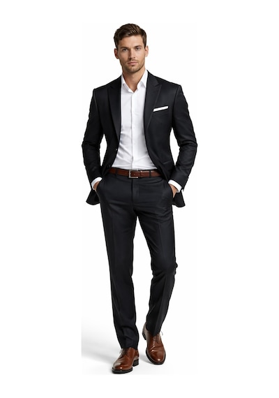 Suitmen Erkek Silim Çift Yırtmaçlı Takım Elbise Bgl-st05568 Siyah