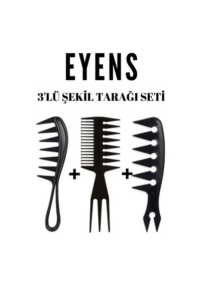 Eyens 3'lü Wax Şekil Tarağı Seti
