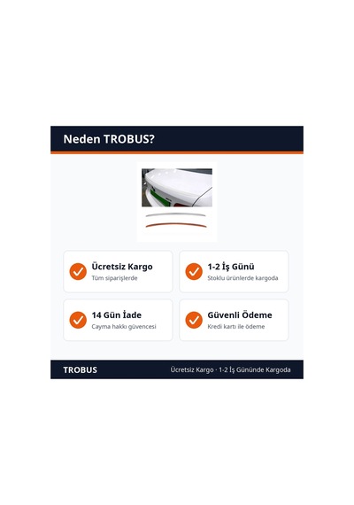 Trobus Oto Bagaj Spoiler Çıtası Parlak Koyu Gri 115 Cm