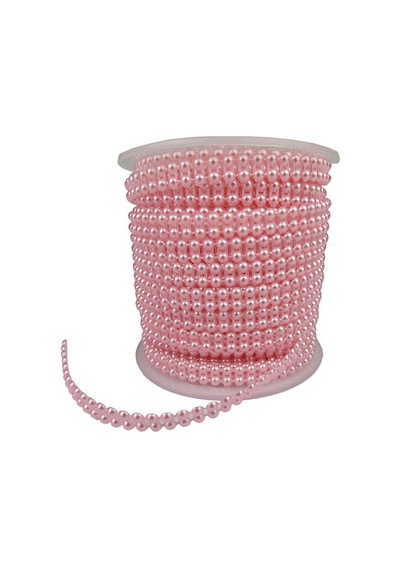 23 Metre Yılbaşı İnci Çift Katlı İpe Dizili Pembe 4mm Boncuk Çam Ağacı Süsü Diğer