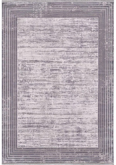 Artemis Halı Couture 00839e Gri Krem Çerçeve Desenli İpek Halı