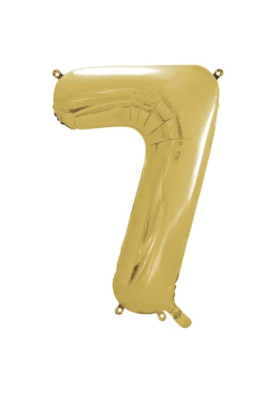 1 Adet 34 İnç 85 Cm Gold Folyo Balon Helyum Balon 7 Yaş Balonu 7 Rakam Balon GOLD