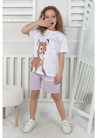 Bambi Baskı Kız Çocuk Takım-90414 Lila