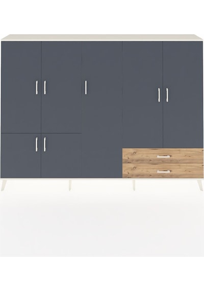 Arges Dolap 12 Raflı 2 Çekmeceli 7 Kapaklı 220x30x163 Aytaşı-antr Aytaşı-antrasit/çam Arges Dolap 12 Raflı 2 Çekmeceli 7 Kapaklı 220x30x163 Aytaşı-antr Aytaşı-antrasit/çam
