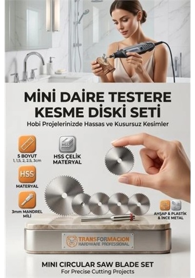 Mey İthalat Hobi Makine Uyumlu Hss Mini Testere Disk Seti 6 Parça - Ahşap Metal Kesici Gravür Ucu 723176