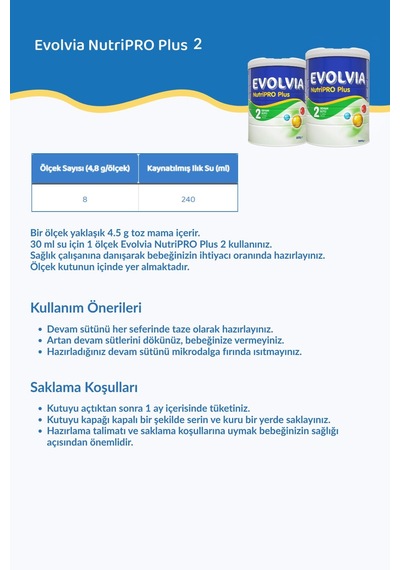 Evolvia Nutripro Plus 2 Devam Sütü 1000 Gr X 3 Adet Evolvia Nutripro Plus 2 Devam Sütü 1000 Gr X 3 Adet