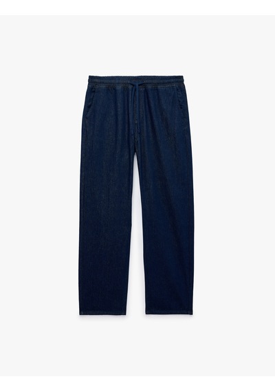 Koton Cepli Pamuklu Beli Bağcıklı Rahat Kalıp Jogger Jean Pantolon Raw 7wam40416nd 63x