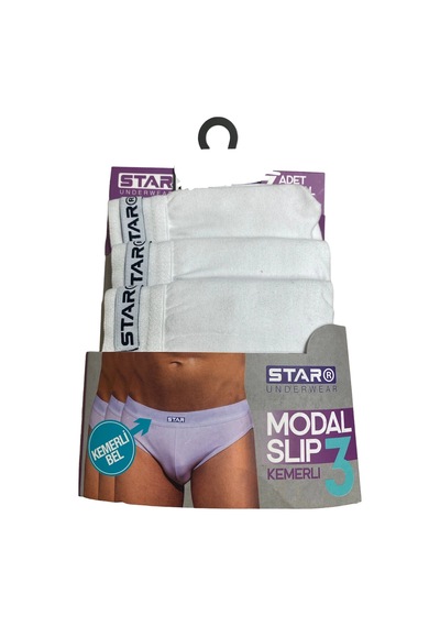 Epilons Zenvial Star 109 Erkek 3'lü Modal Slip Zenviall2 Beyaz