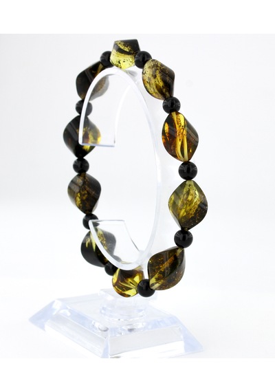 Kehribar Bileklik Özel Tasarım Ambergold Blk23-36 Çok Renkli