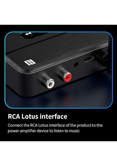 Nfc Bluetooth 5.4 Ses Alıcısı Aux & Rca Bağlantı, Type-c Güç, Usb Den Müzik Çalma, Araç &