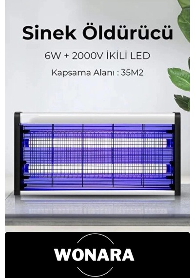 Premium Güçlü Ultraviyole Işıklı Ev Duvar Tipi Haşere Böcek Öldürme Lambası Sinek Sivrisinek Tuzağı