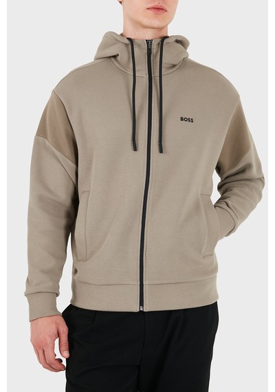 Boss Pamuklu Kapüşonlu Yaka Regular Fit Sweat Erkek Sweat 50563287 334 Bej