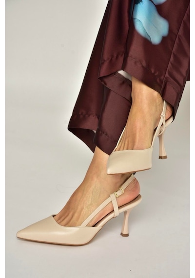 Fox Shoes U480441109 Ten İnce Topuklu Kadın Abiye Ayakkabı Ten