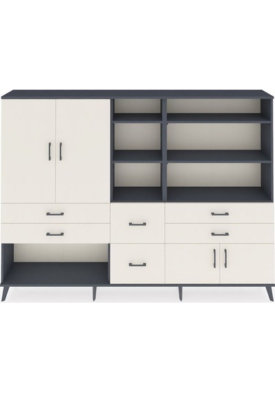 Arges Dolap 10 Raflı 6 Çekmeceli 4 Kapaklı 220x30x163 Antrasit-aytaşı Aytası - Antrasıt Arges Dolap 10 Raflı 6 Çekmeceli 4 Kapaklı 220x30x163 Antrasit-aytaşı Aytası - Antrasıt