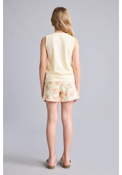 Defacto Regular Fıt Ayıcıklı 2li Açık Sarı Pijama Takımı Kız Çocuk H8113a826smyl498 Sarı-yl498