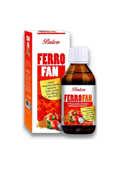 Balen Ferrofan Demir Çinko Kuşburnu Spirulina Eki 150 Ml