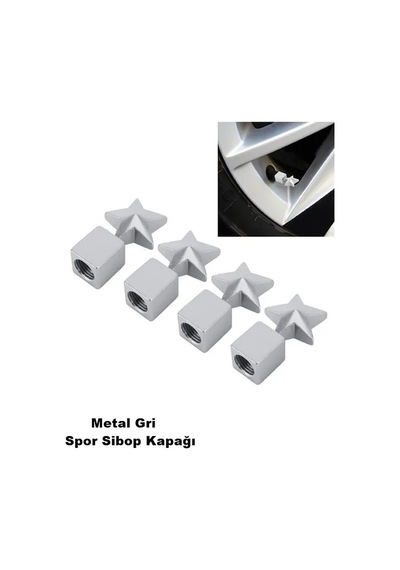 Sibop Kapağı Metal Yıldız Model Krom Renk Profesyonel Yıldız Logo Metal Sibop Kapağı 4 Parça Set