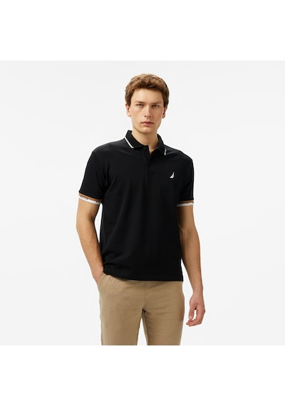 Nautica Erkek Siyah Classic Fit Polo Düz K55335t Siyah