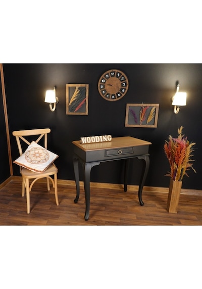 Wooding 80 Cm Çekmeceli Masif Siyah Naturel Dresuar (548586970) Siyah
