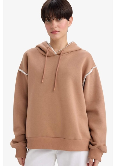 Defacto Overshirt Fit Kapüşonlu Sweatshirt G3318ax25aubn336 Kahve