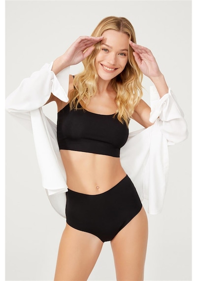 Cottonhill Yüksek Bel Basic Lazer Kesim Bikini Külot 6'lı Paket Model2