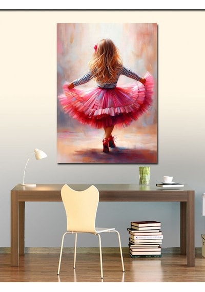 Kanvas Tablo Pembe Tütüyle Küçük Kız 50cmx70cm