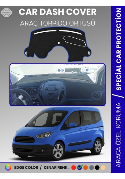 Ford Courier 2013-2020 Ekransız Torpido Örtüsü Panel Koruma Tam Uyum Çatlamayı Önler Kolay Montaj - 653 Stiloto