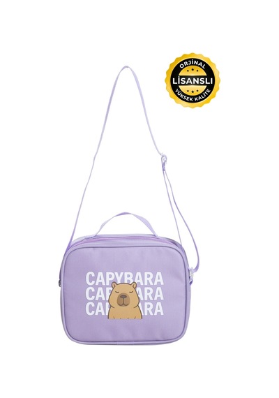 Capybara Orijinal Lisanslı Beslenme Çantası Eğlenceli Tasarım Lila